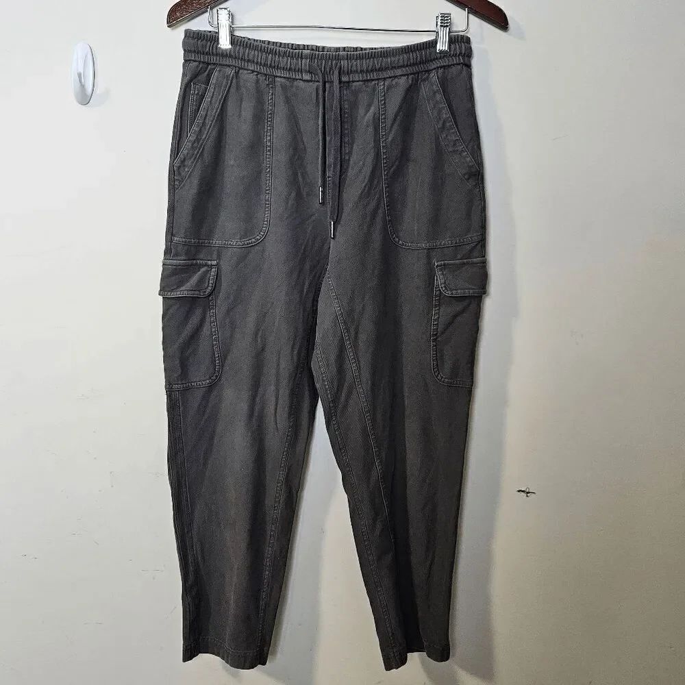 Athleta Farallon Cargo Drawstring Pants Womens Black Size 6